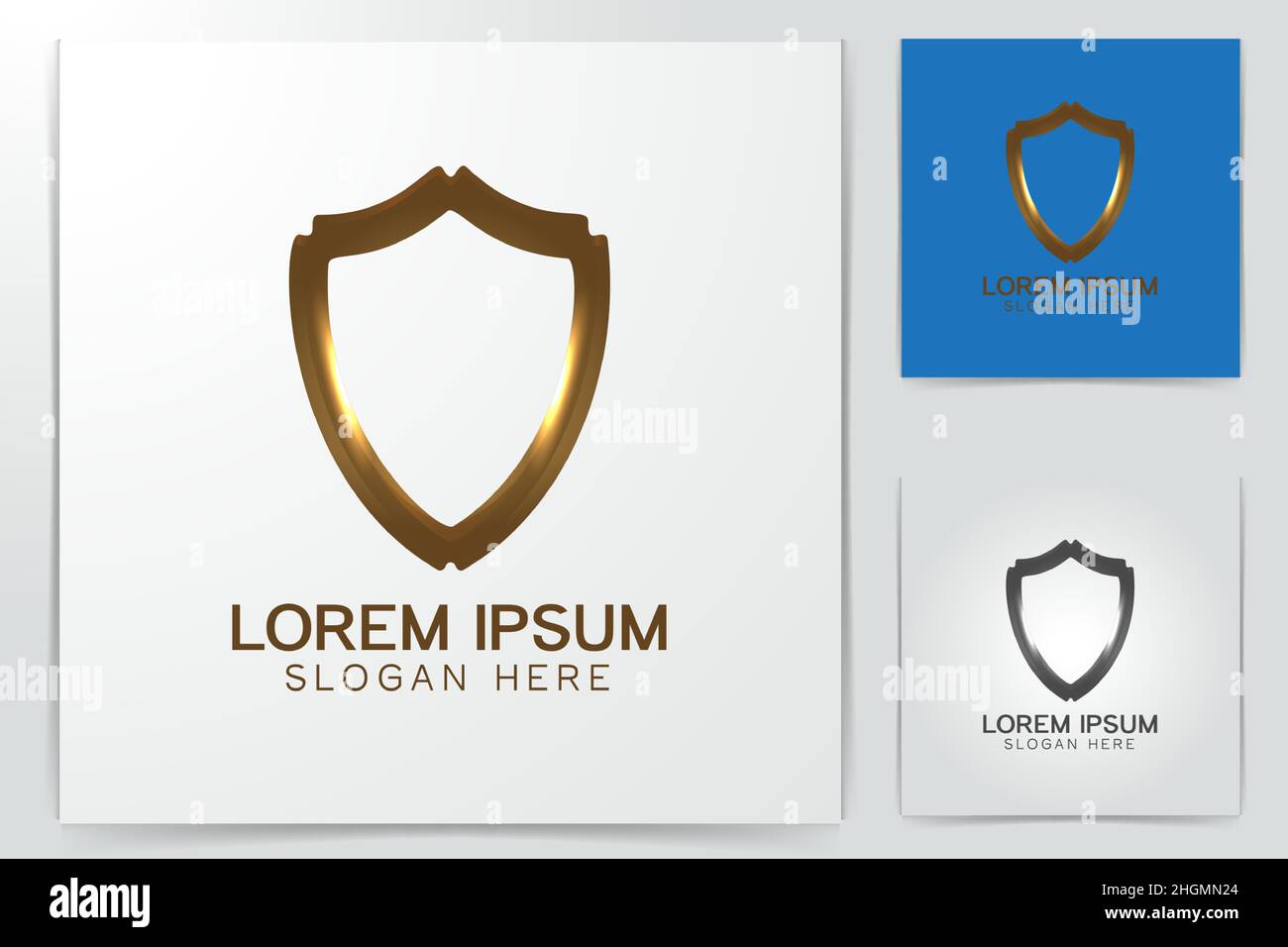 shield security gold, warranty logo design Stock Vector
