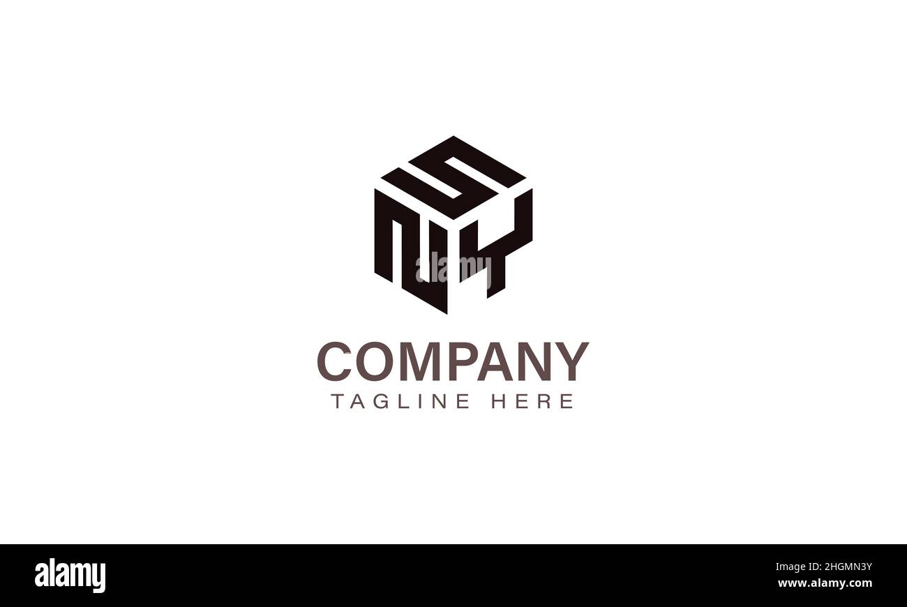 Letter SNY Logo, Three Letter Logo, Alphabet S N Y Hexagon Shape Vector Icon Template Stock Vector