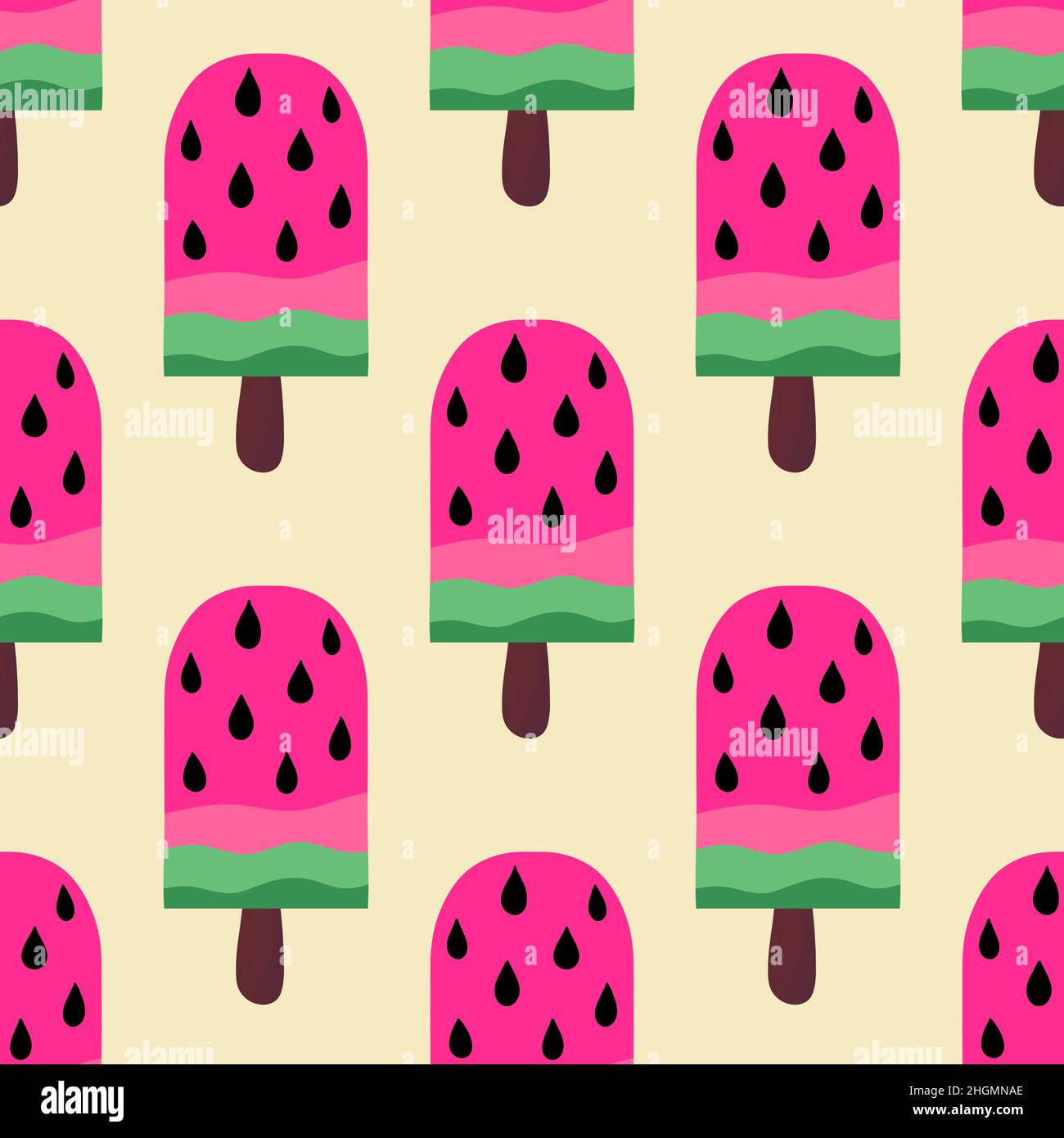 Tasty summer seamless ice cream watermelon pattern for fabrics and ...