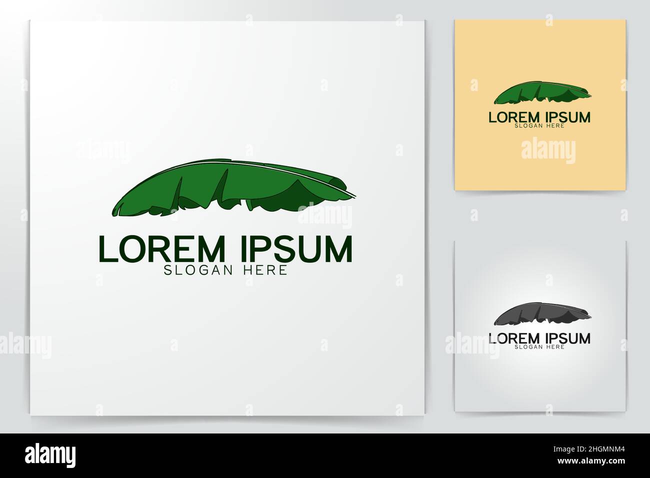 green banana leaf logo Ideas. Inspiration logo design. Template Vector