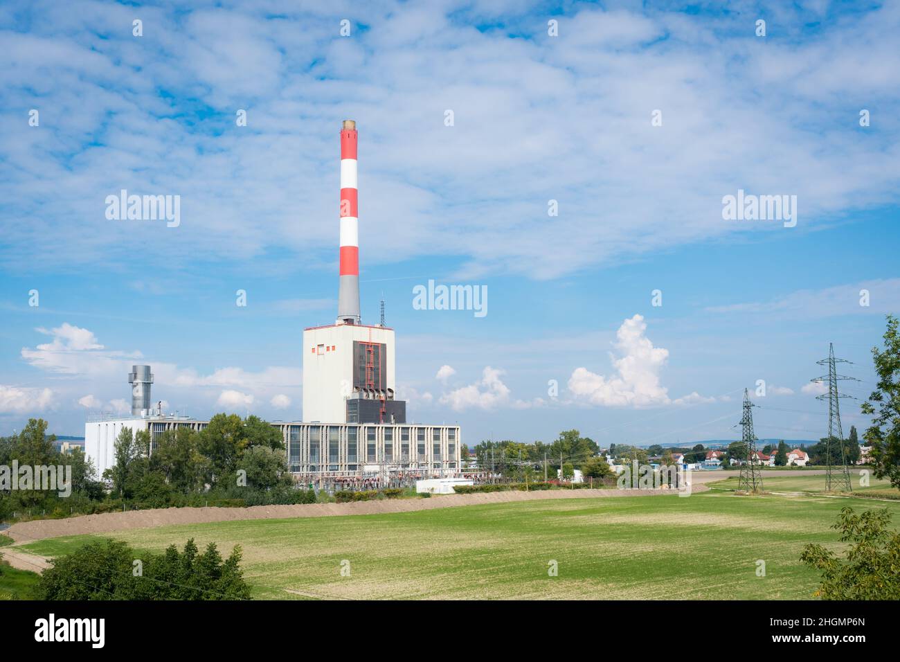 Korneuburg Caloric Power Plant in Lower Austria. Historic energy source for the Weinviertel region. Stock Photo