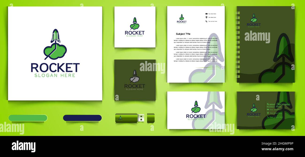 rocket, diagram management sales logo business branding package Designs Inspiration Isolated on White Background Stock Vector