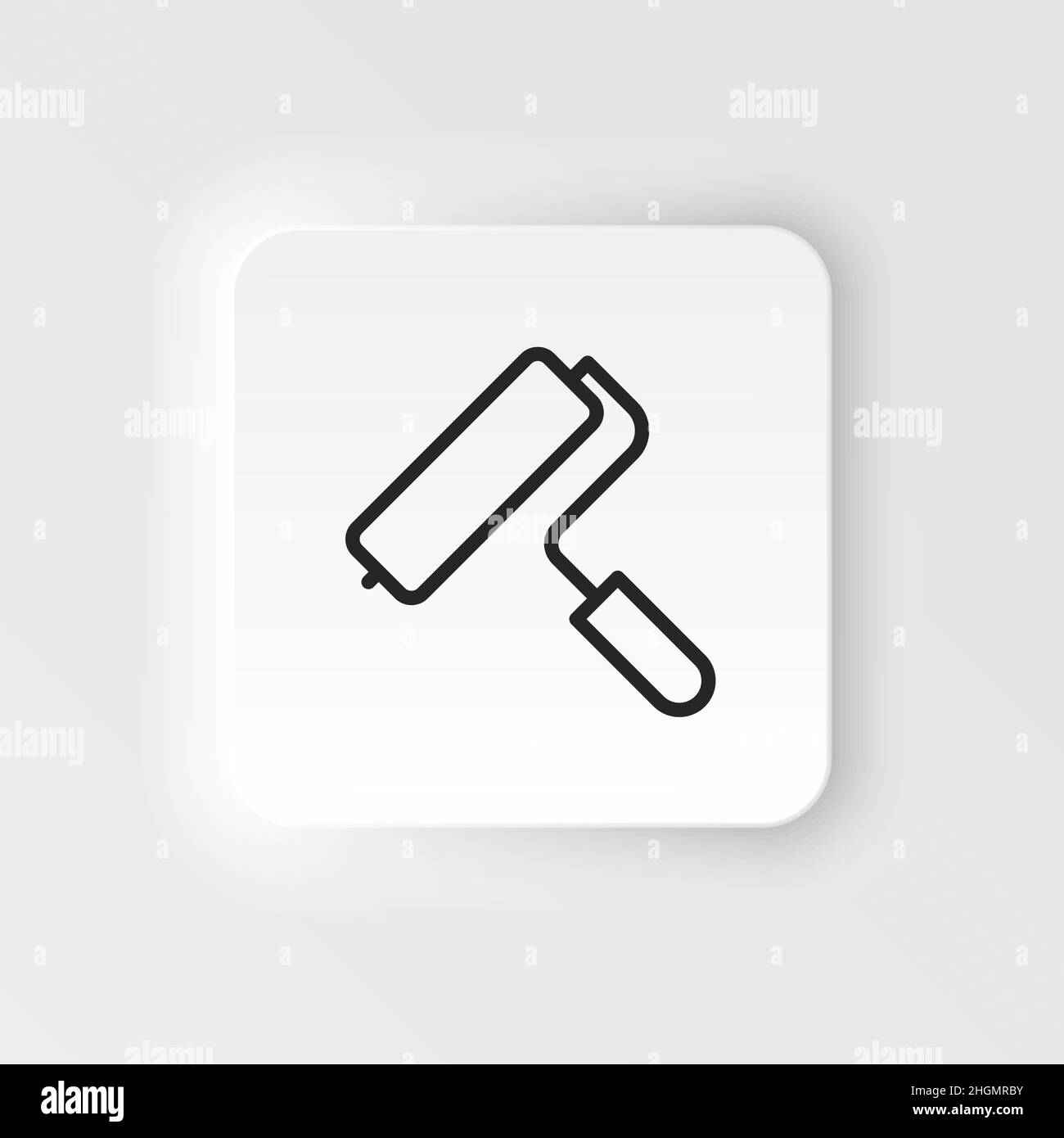 Pattern, roller, tool vector icon. Element of design tool for mobile concept and web apps vector. Thin neumorphic style vector icon for website design Stock Vector