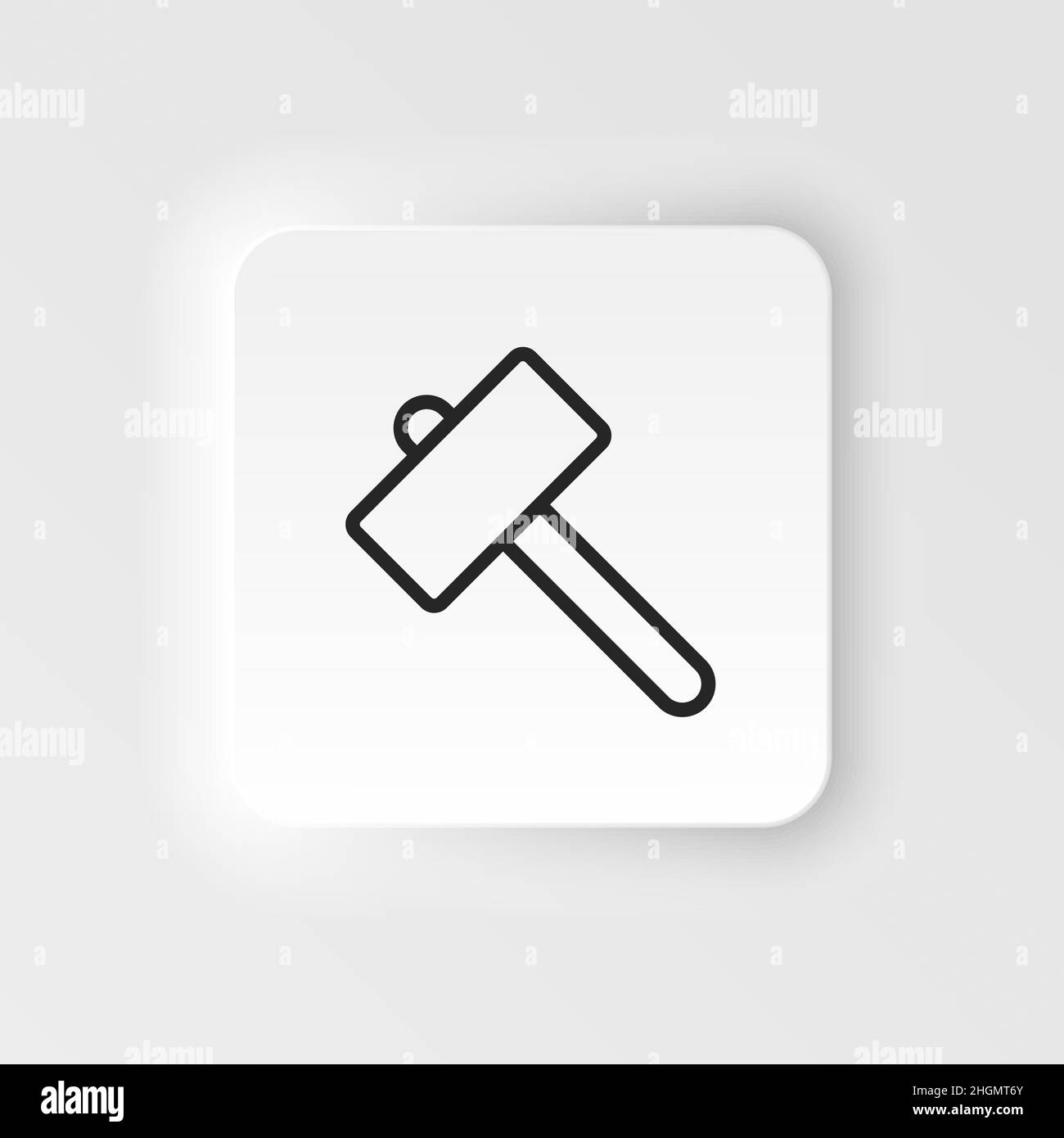 Hammer vector icon. Element of design tool for mobile concept and web apps  vector. Thin neumorphic style vector icon for website design on neumorphism  Stock Vector Image & Art - Alamy