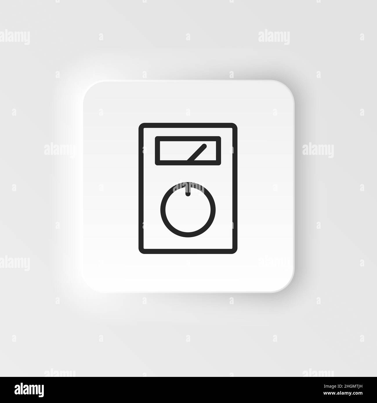 Multi meter, voltmeter vector icon. Element of design tool for mobile concept and web apps vector. Thin neumorphic style vector icon for website desig Stock Vector