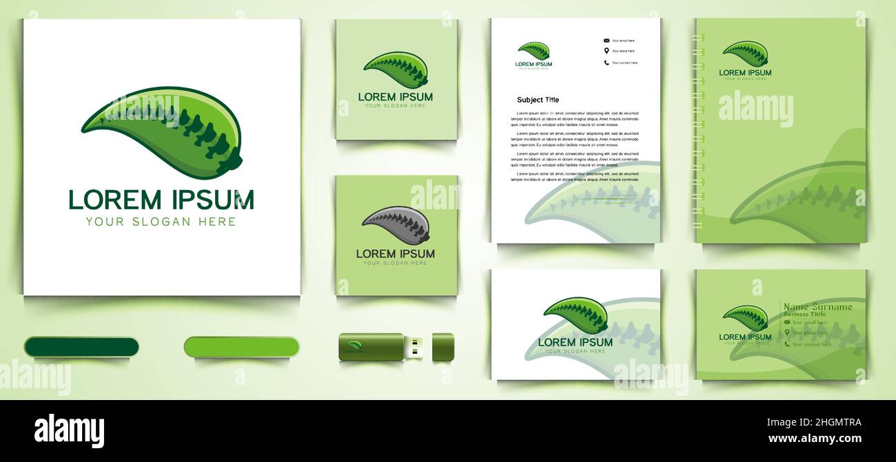 Leaf Logo and business card branding template Designs Inspiration ...