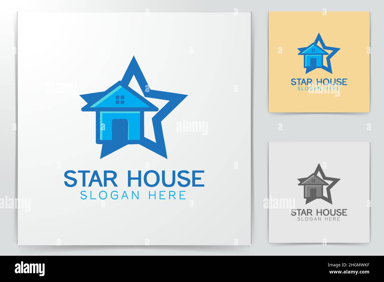House, Home star Logo Designs Inspiration Isolated on White Background Stock Vector