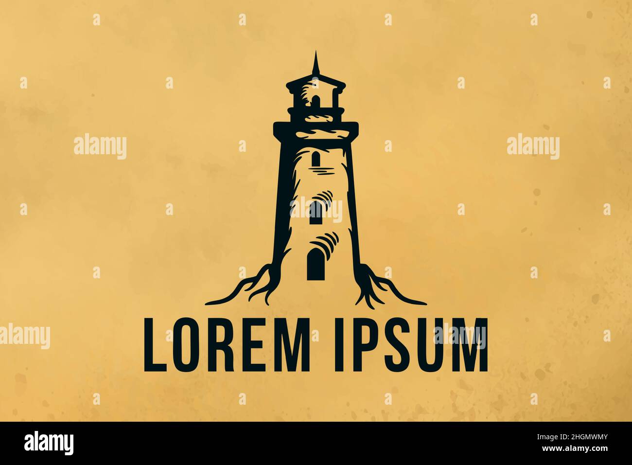 Hand Drawn Lighthouse, Searchlight, marine logo Stock Vector