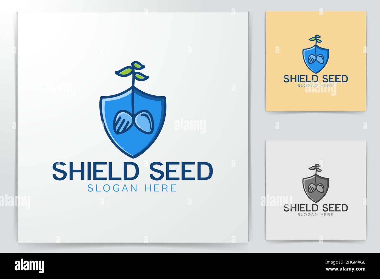 shield, tree protector logo Designs Inspiration Isolated on White Background Stock Vector