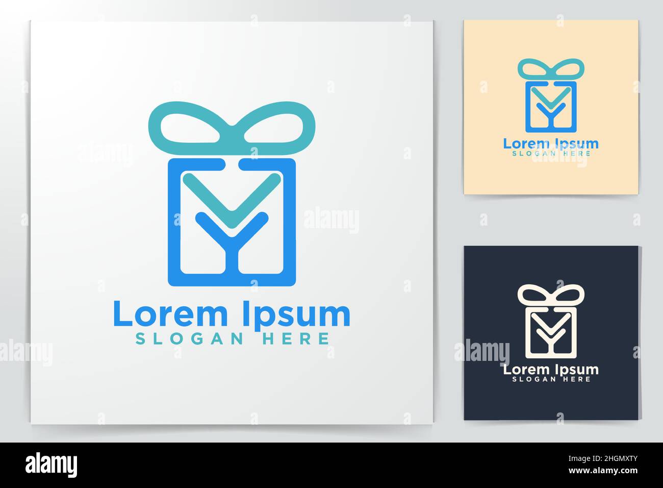 envelope, Gift Box Logo Designs, Vector Illustration Stock Vector
