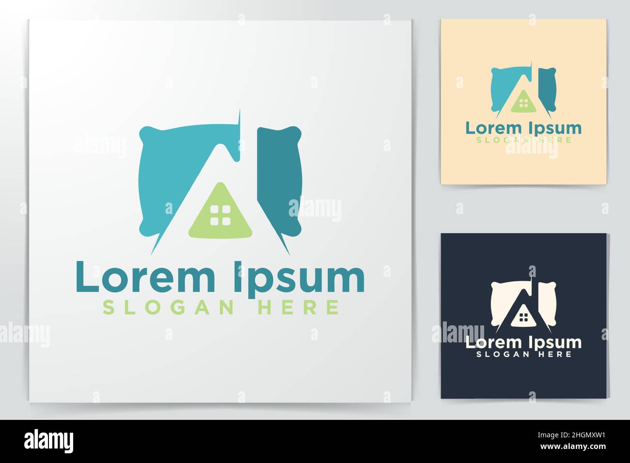 pillow, House Dream Logo Design Vector Illustration Stock Vector