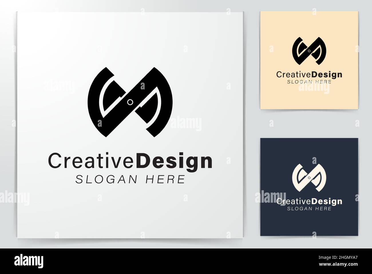 Initial letter M propeller Modern Logo Ideas. Inspiration logo design. Template Vector Illustration. Isolated On White Background Stock Vector
