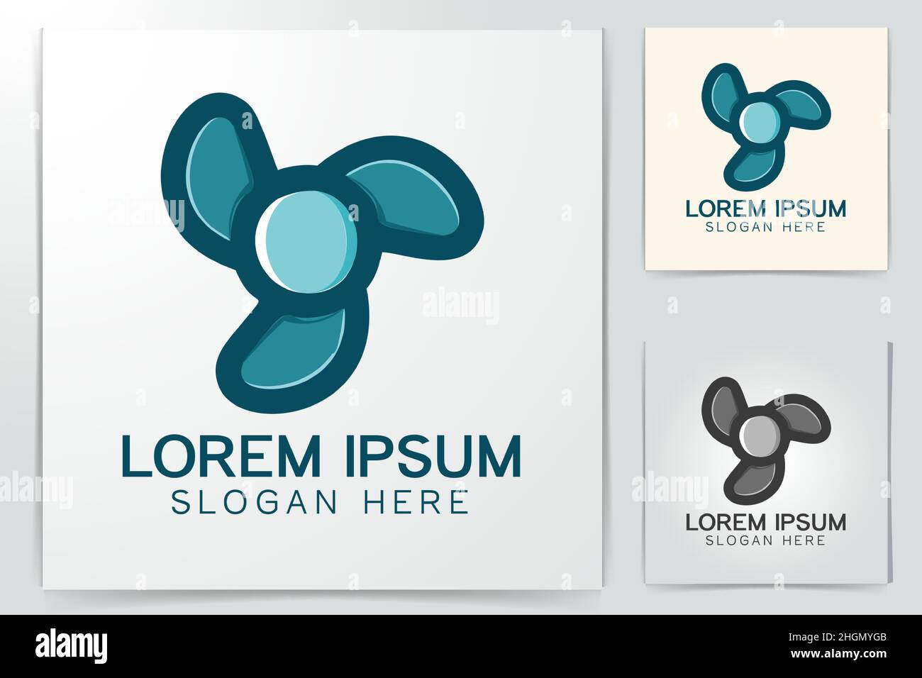 propeller logo Designs Inspiration Isolated on White Background Stock