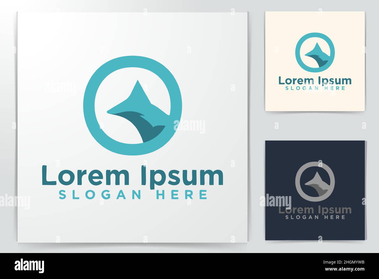 Abstract Wolf Logo Designs, Vector Illustration Stock Vector