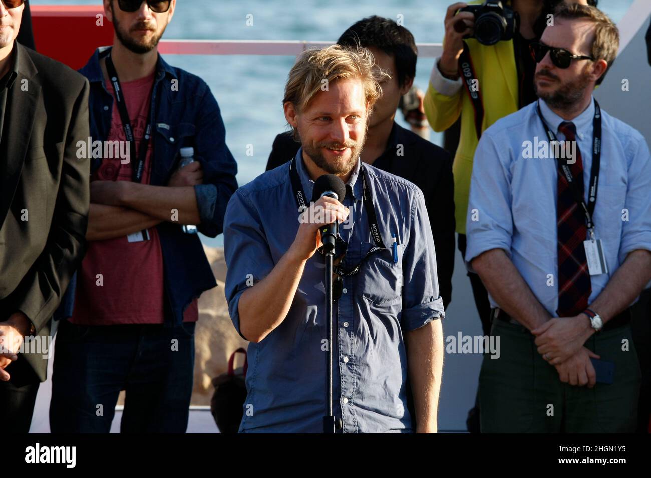 October 7, 2012 - Busan, South Korea : German Film Director Jan Speckenbach attend press conference  during the 17th Busan International Film Festival EFP press conference at the BIFF Village in Haeundae. (Ryu Seung-il / Polaris) Stock Photo