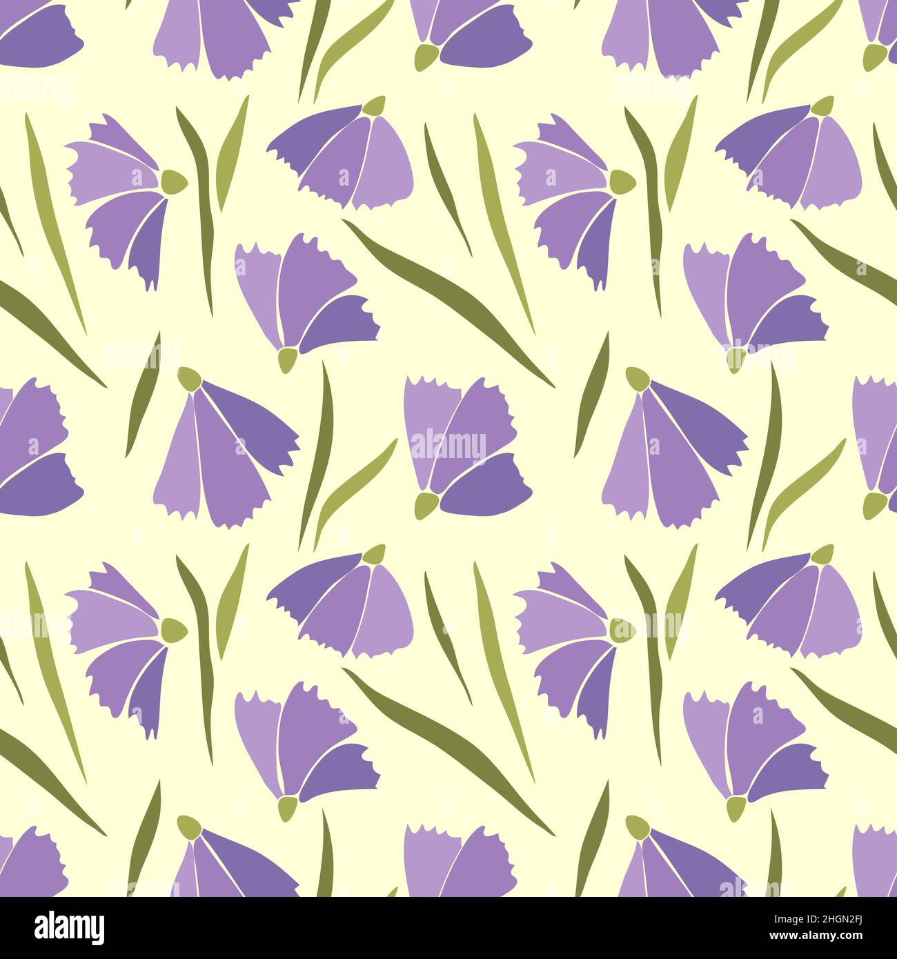 Flower violet pattern, seamless , spring and summer pattern. Vector illustration Stock Vector