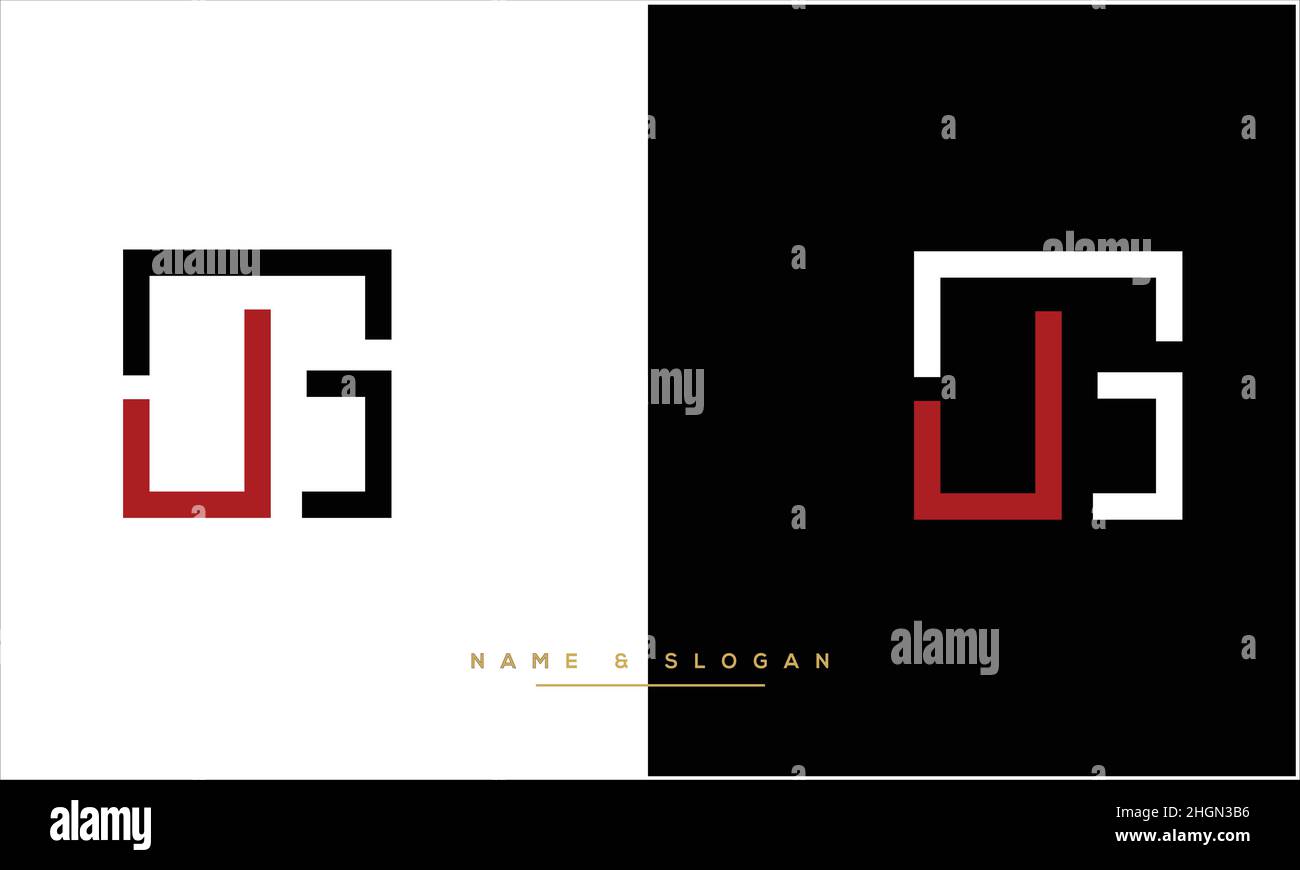 GJ, JG Abstract Letters Logo monogram Stock Vector