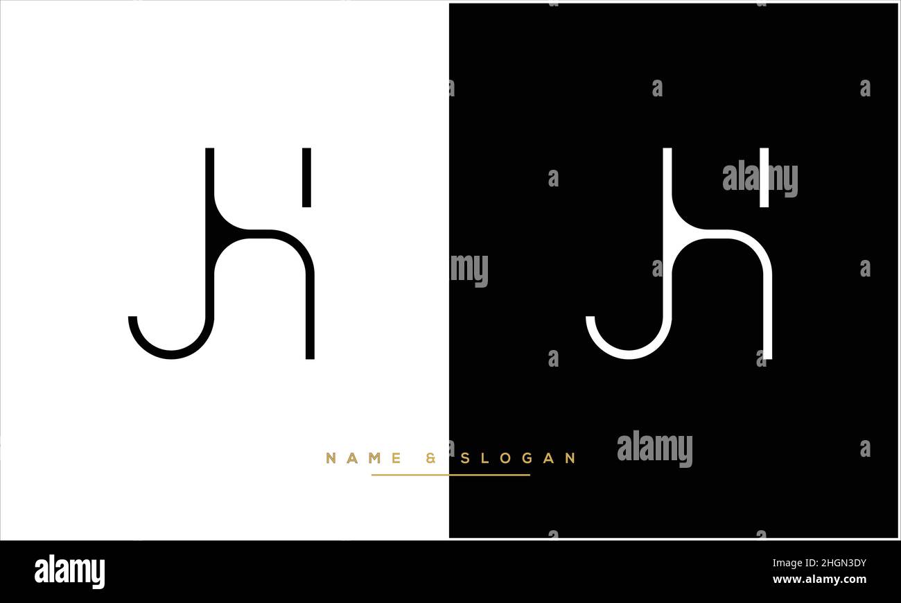 JH, HJ Abstract Letters Logo monogram Stock Vector