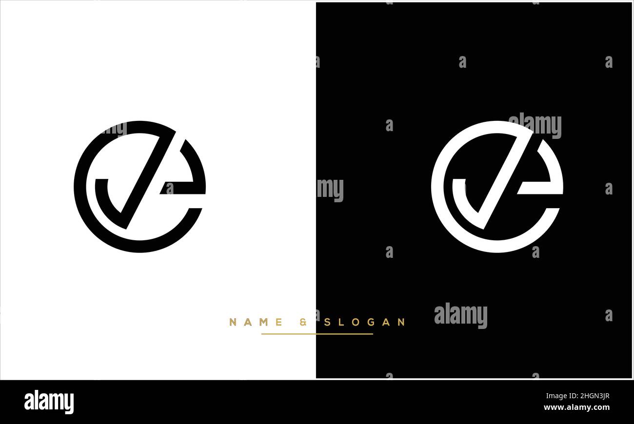 JE, EJ Abstract Letters Logo Monogram Stock Vector