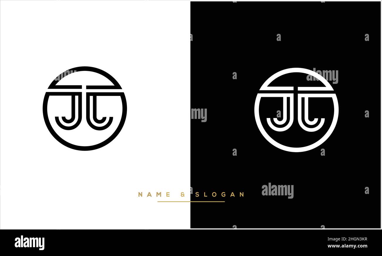 J, JJ Abstract Letters Logo monogram Stock Vector