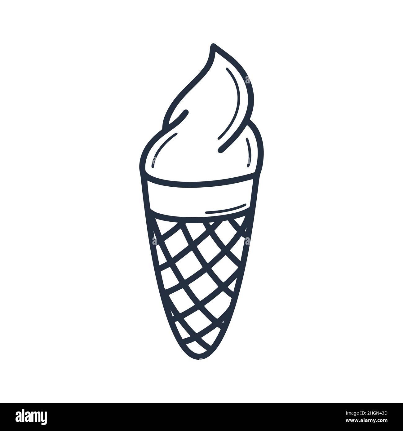 Ice cream cone hand drawn icon or logo Stock Vector Image & Art - Alamy