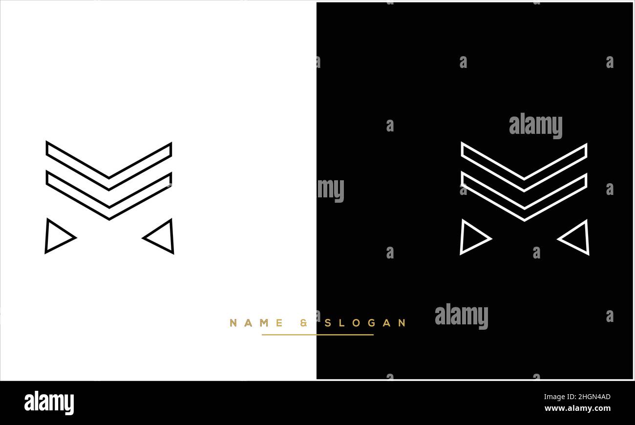 M,MM Abstract Letters Logo Monogram Stock Vector
