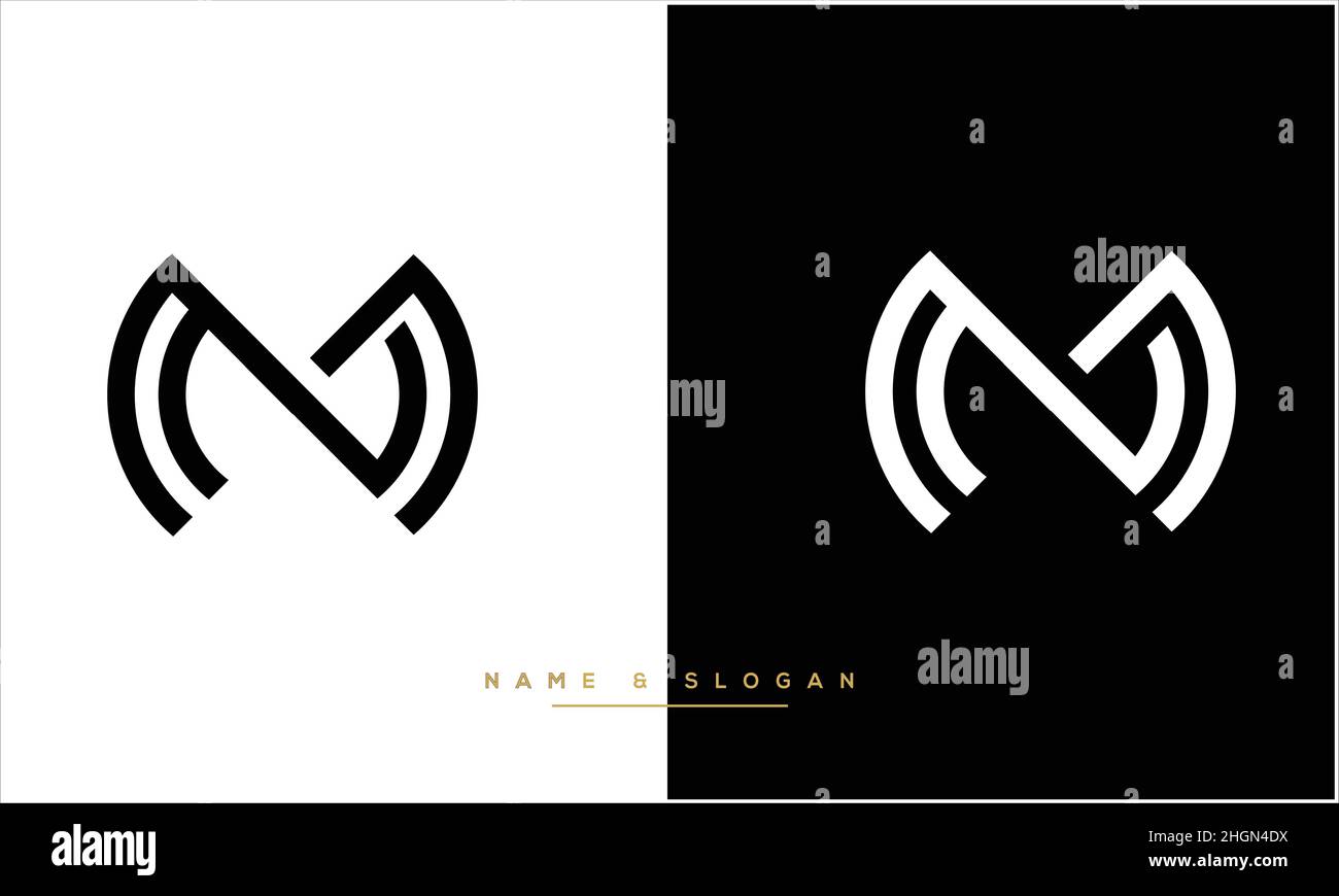 MN, NM Abstract Letters Logo monogram Stock Vector