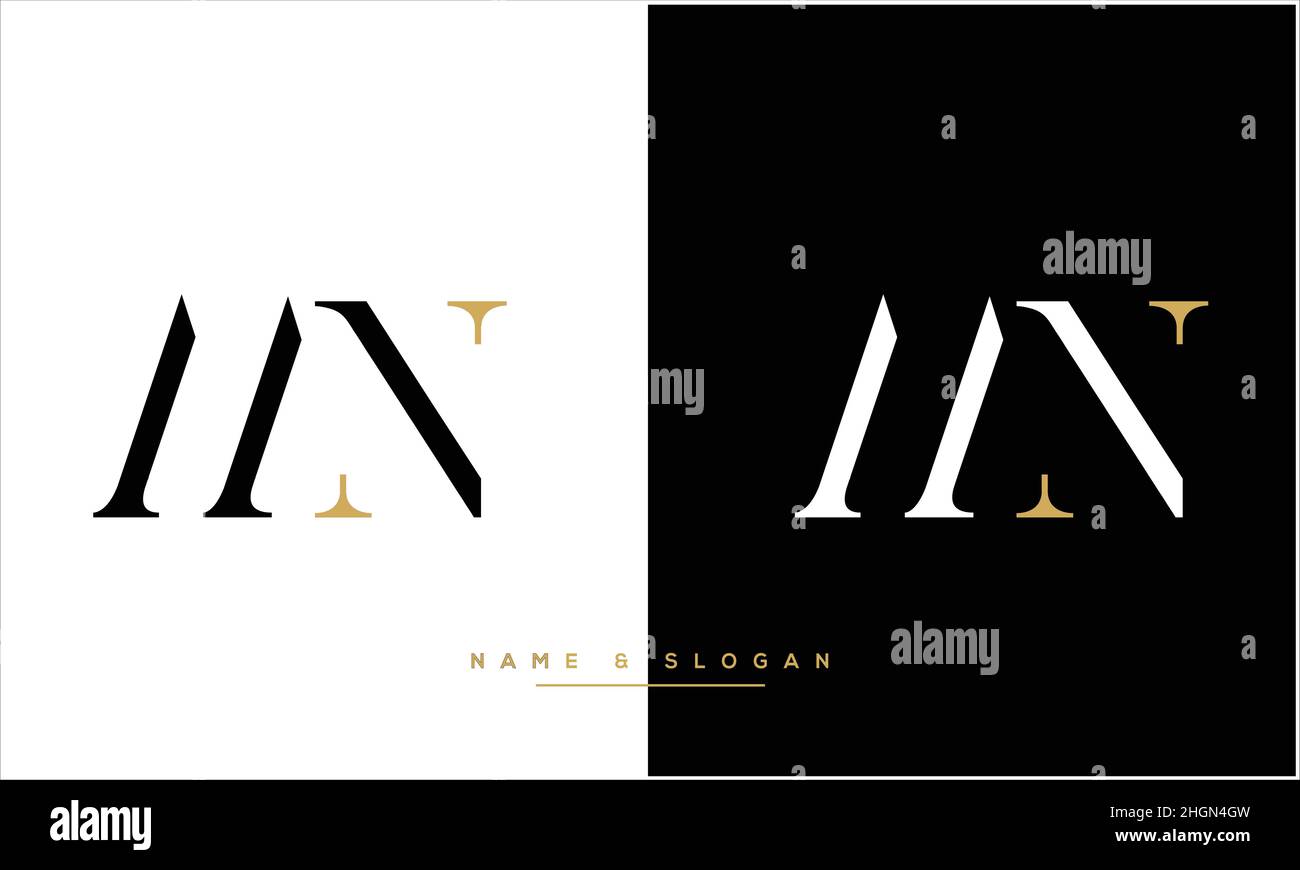 MN, NM Abstract Letters Logo monogram Stock Vector