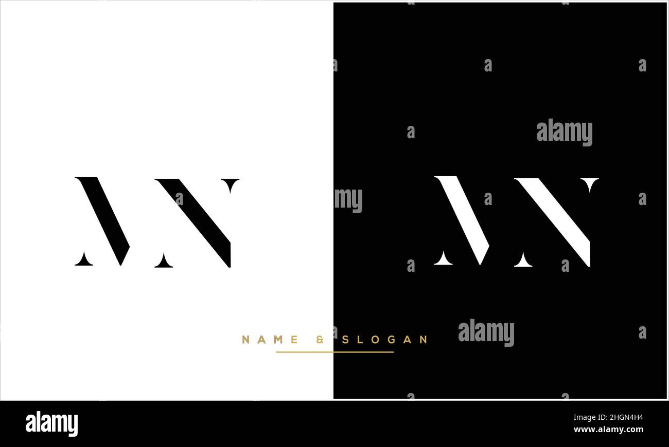 MN, NM Abstract Letters Logo monogram Stock Vector
