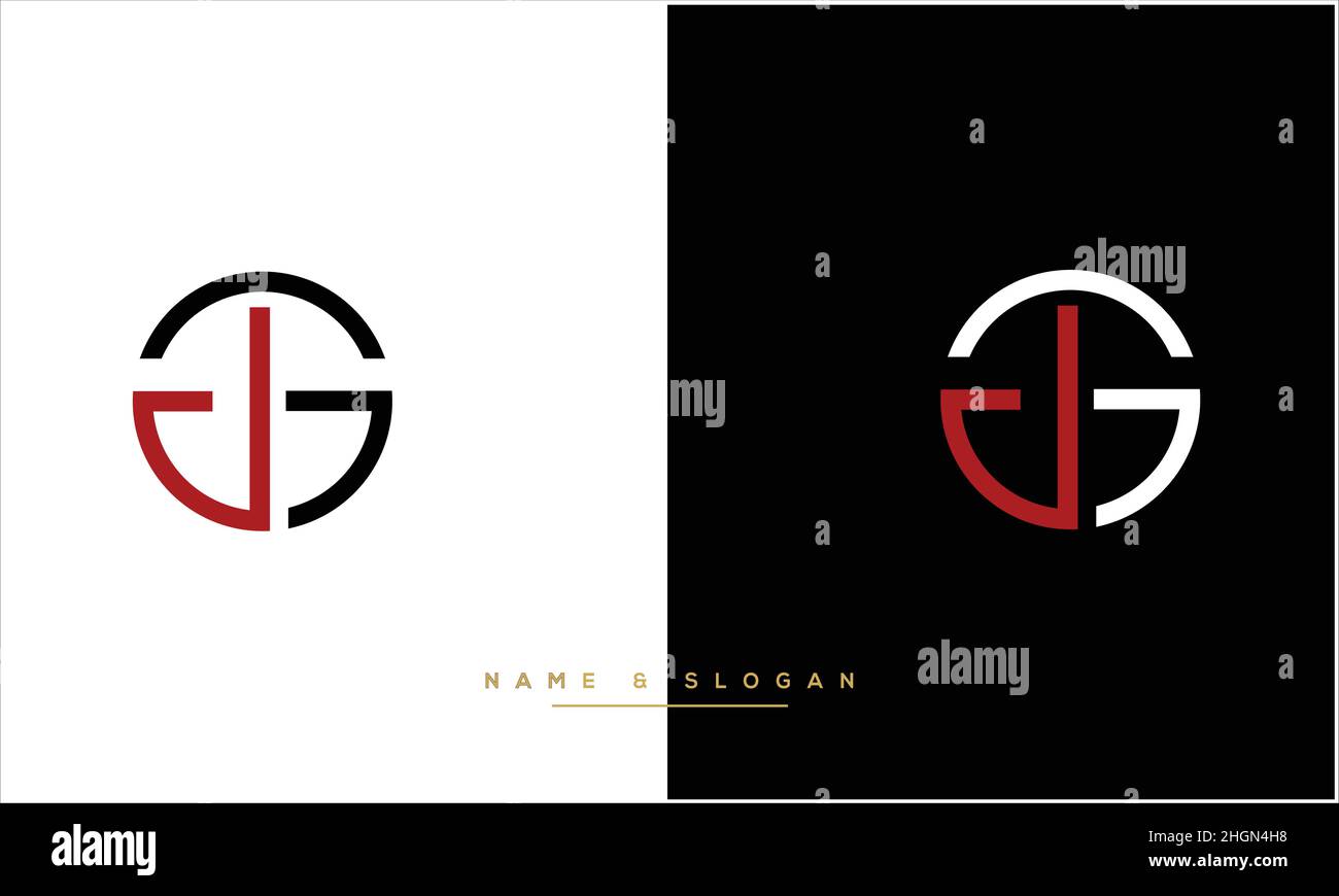 GJ, JG Abstract Letters Logo monogram Stock Vector