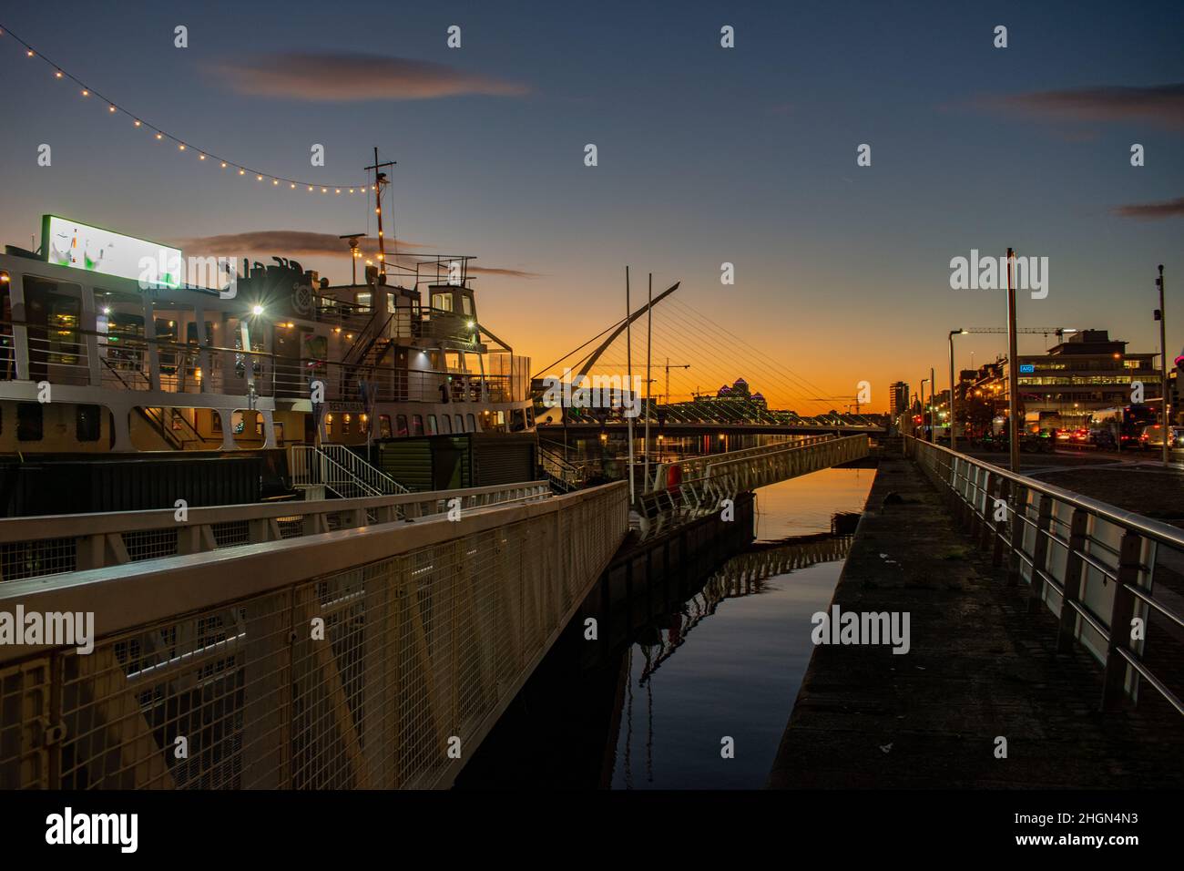 MV Cill Airne after sunset Stock Photo