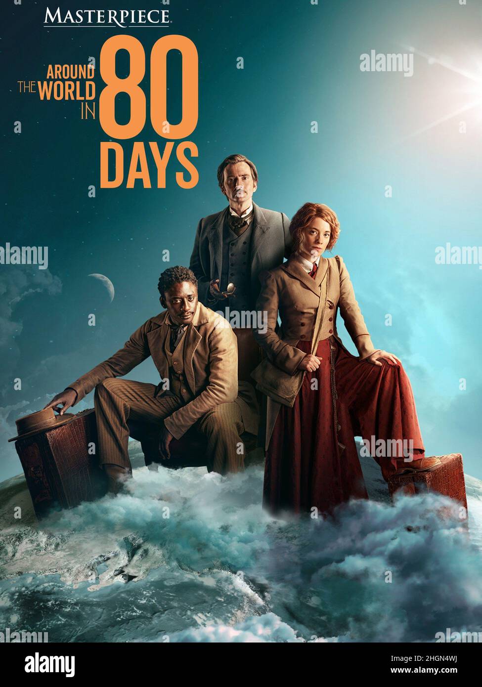 DAVID TENNANT, LEONIE BENESCH and IBRAHIM KOMA in AROUND THE WORLD IN 80 DAYS (2021), directed by STEVE BARRON and BRIAN KELLY. Credit: Federation Entertainment / Album Stock Photo