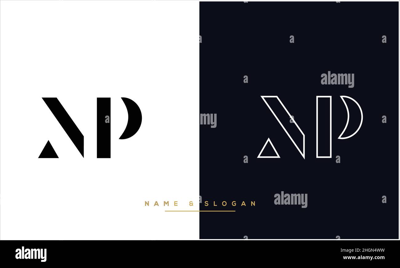 MP, PM Abstract Letters Logo monogram Stock Vector