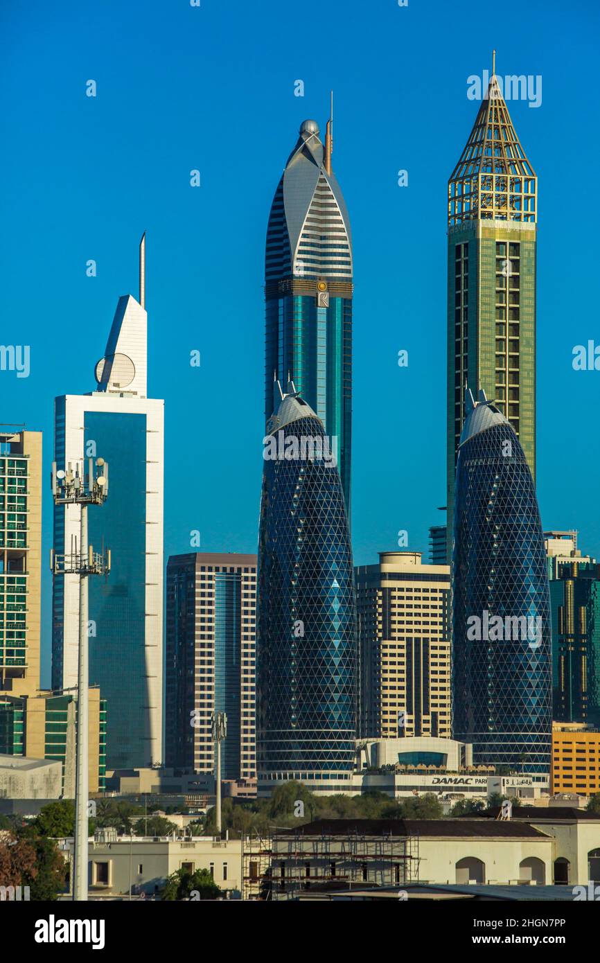 UNITED ARAB EMIRATES. DUBAI. TRADE CENTER DISTRICT. Stock Photo