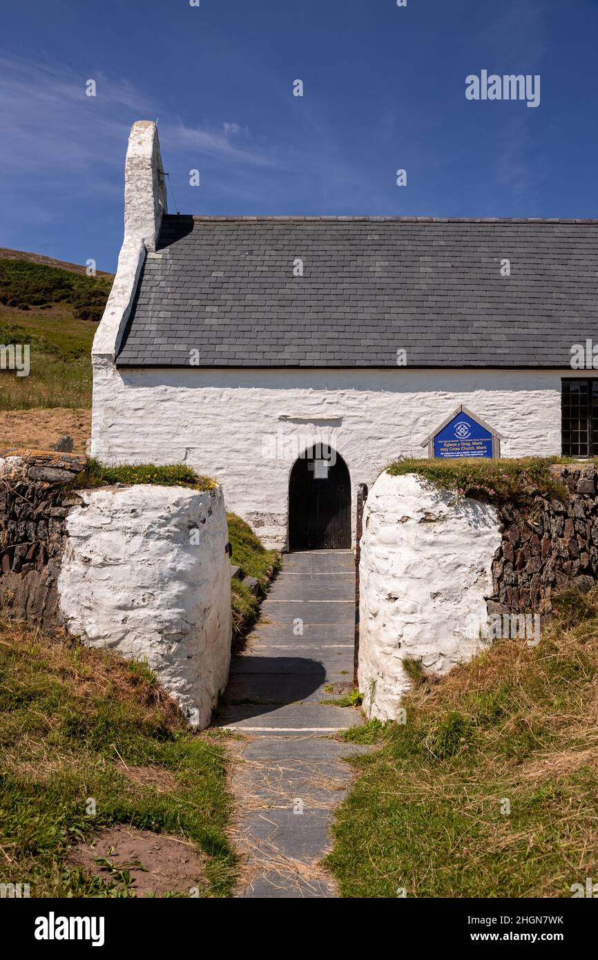 Holy Cross church at Mwnt in Ceredigion on the welsh coast Stock Photo