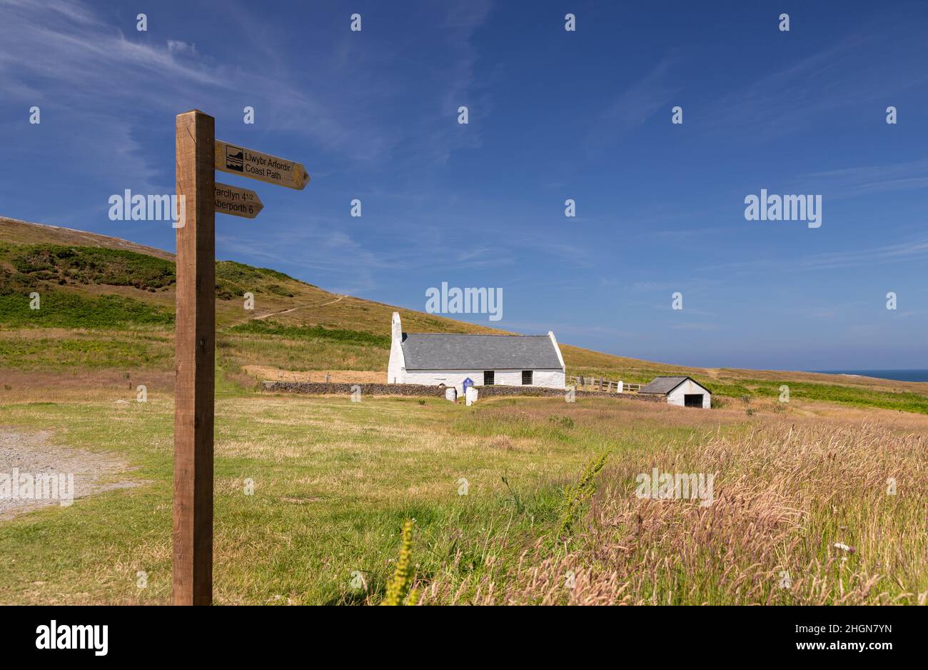 Holy Cross church at Mwnt in Ceredigion on the welsh coast Stock Photo