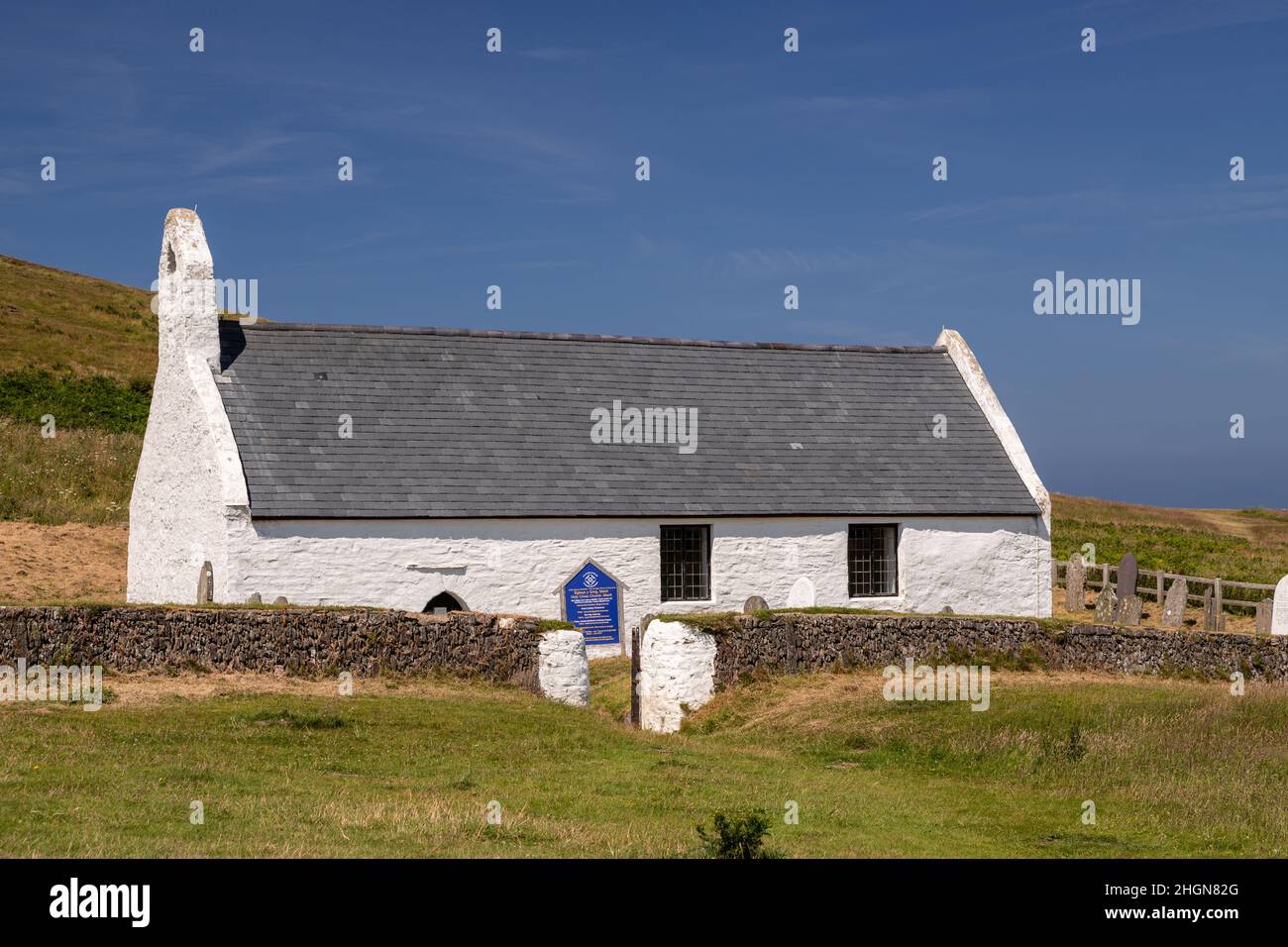 Holy Cross church at Mwnt in Ceredigion on the welsh coast Stock Photo