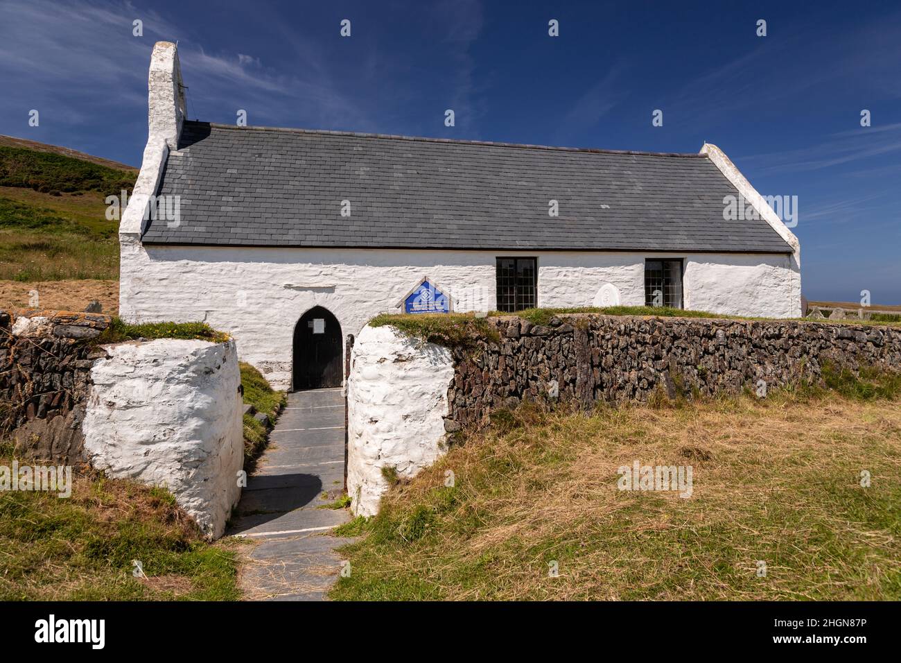 Holy Cross church at Mwnt in Ceredigion on the welsh coast Stock Photo