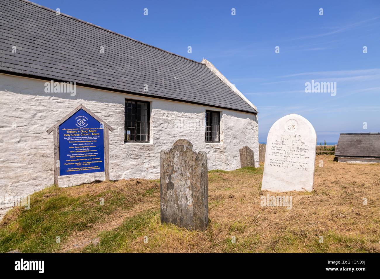 Holy Cross church at Mwnt in Ceredigion on the welsh coast Stock Photo