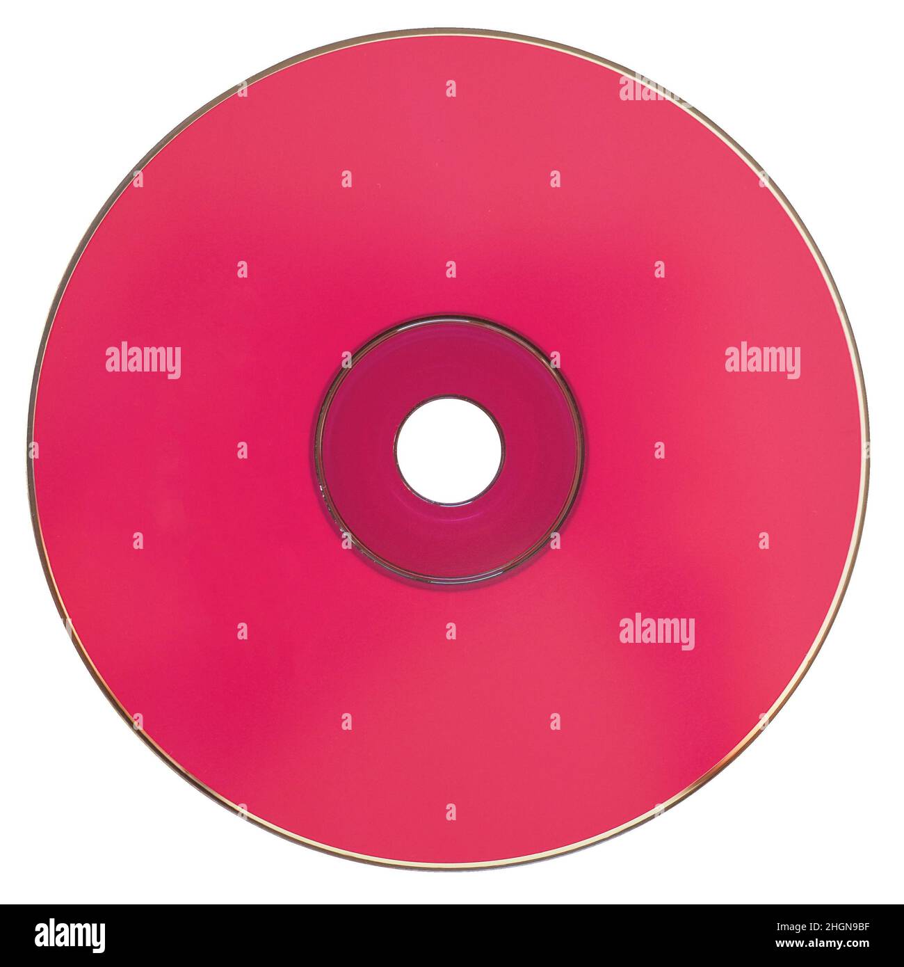 pink CD compact disc for music and data recording isolated over white ...
