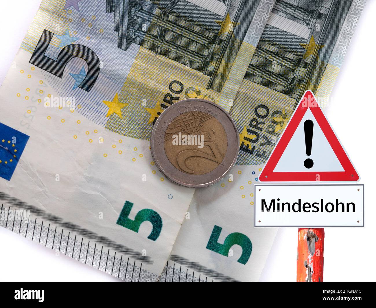 Symbol sign minimum wage in Germany Stock Photo Alamy