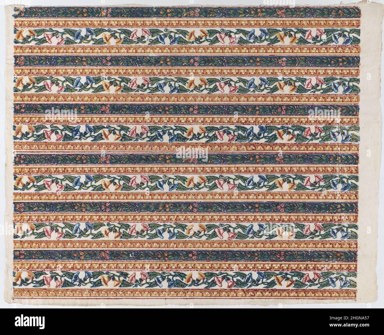 Sheet with six borders with vines and flower designs late 18th–mid-19th ...