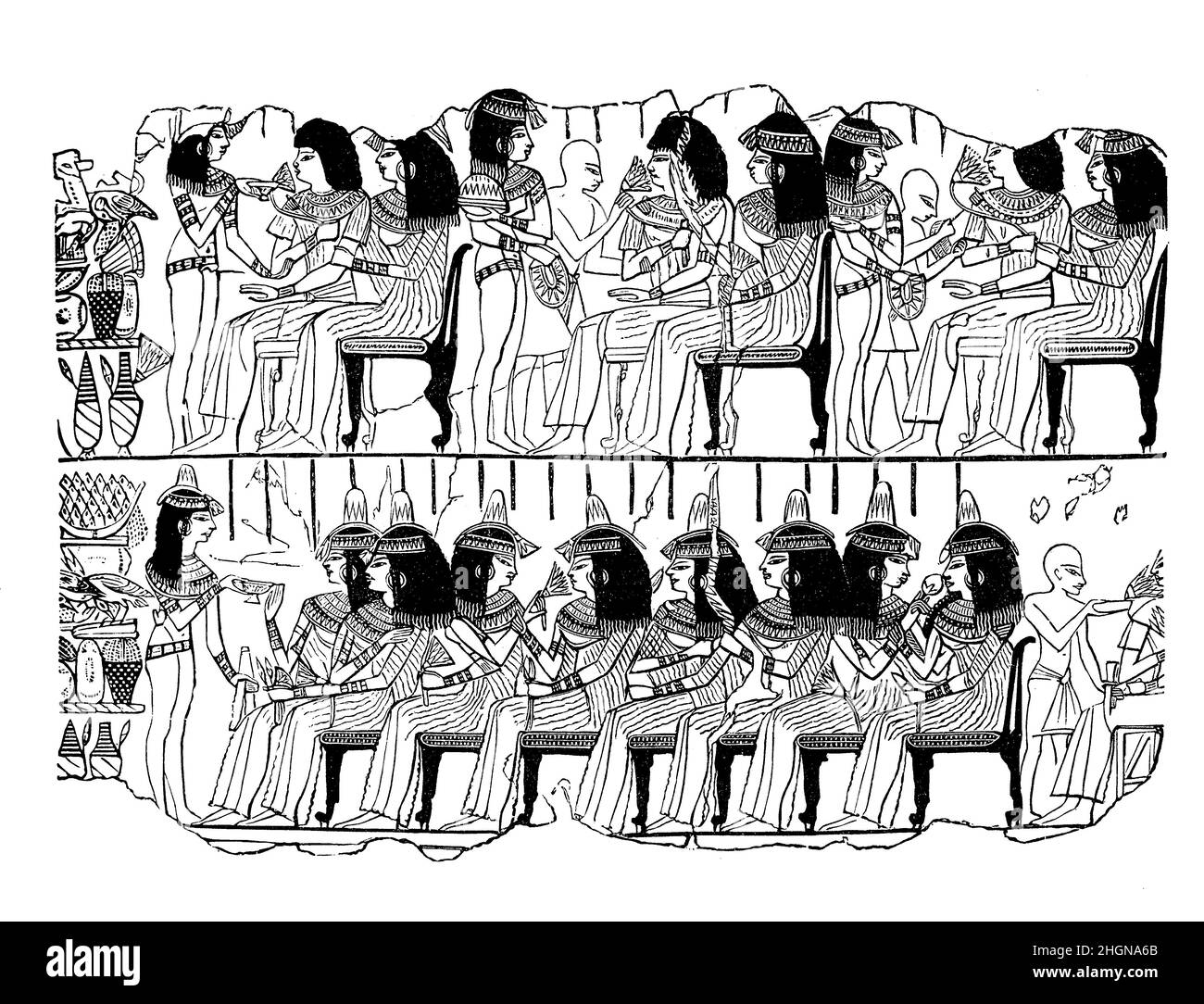 Ancient Egypt royal banquet Stock Photo
