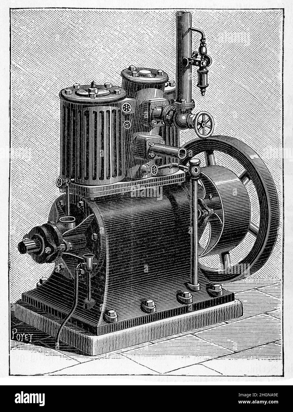 Westinghouse high-speed steam-engine controlled by a centrifugal governor Stock Photo