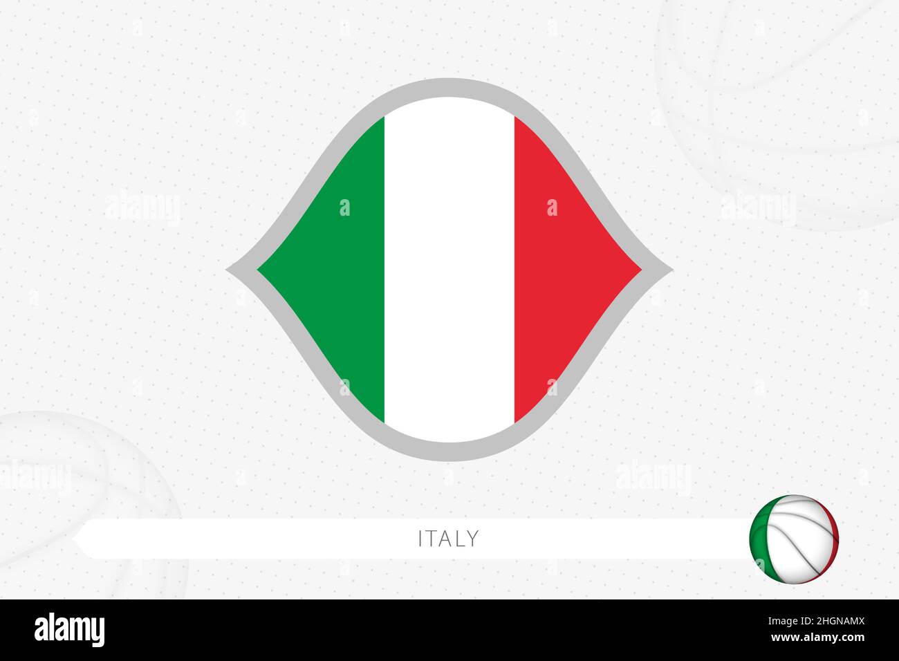 Italy flag for basketball competition on gray basketball background. Sports vector illustration. Stock Vector