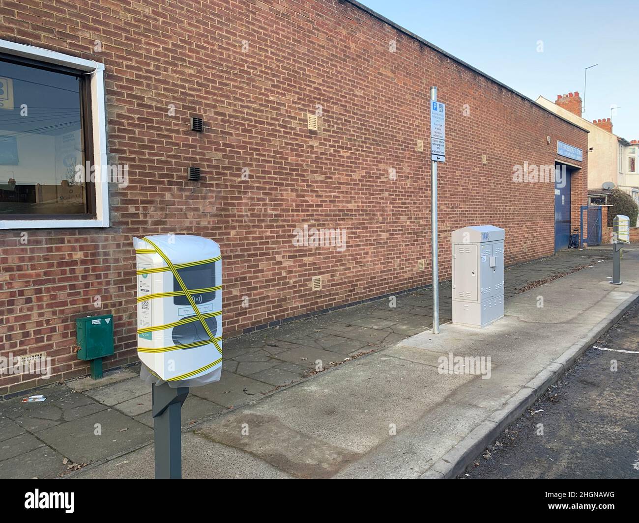 Electric Charging point Northampton UK Stock Photo Alamy