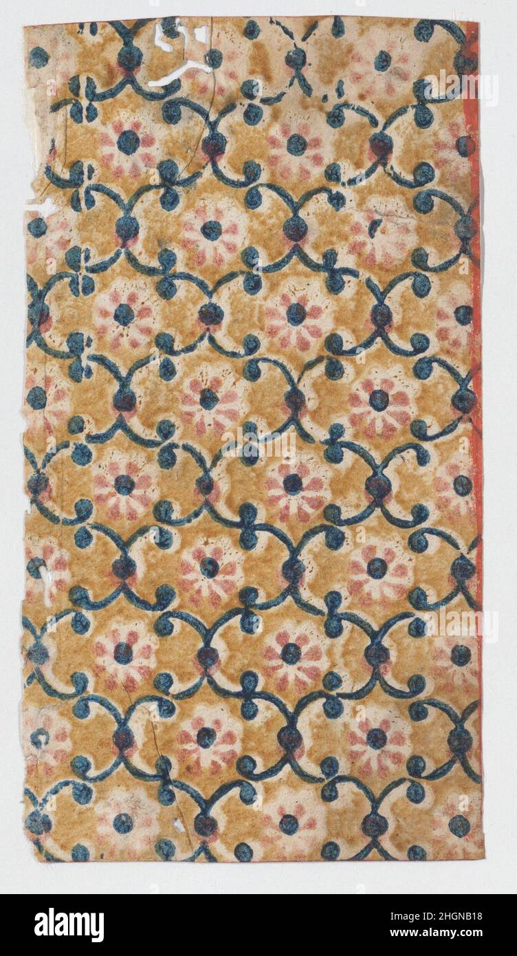 Sheet with overall lattice pattern with rosettes 19th century Anonymous ...