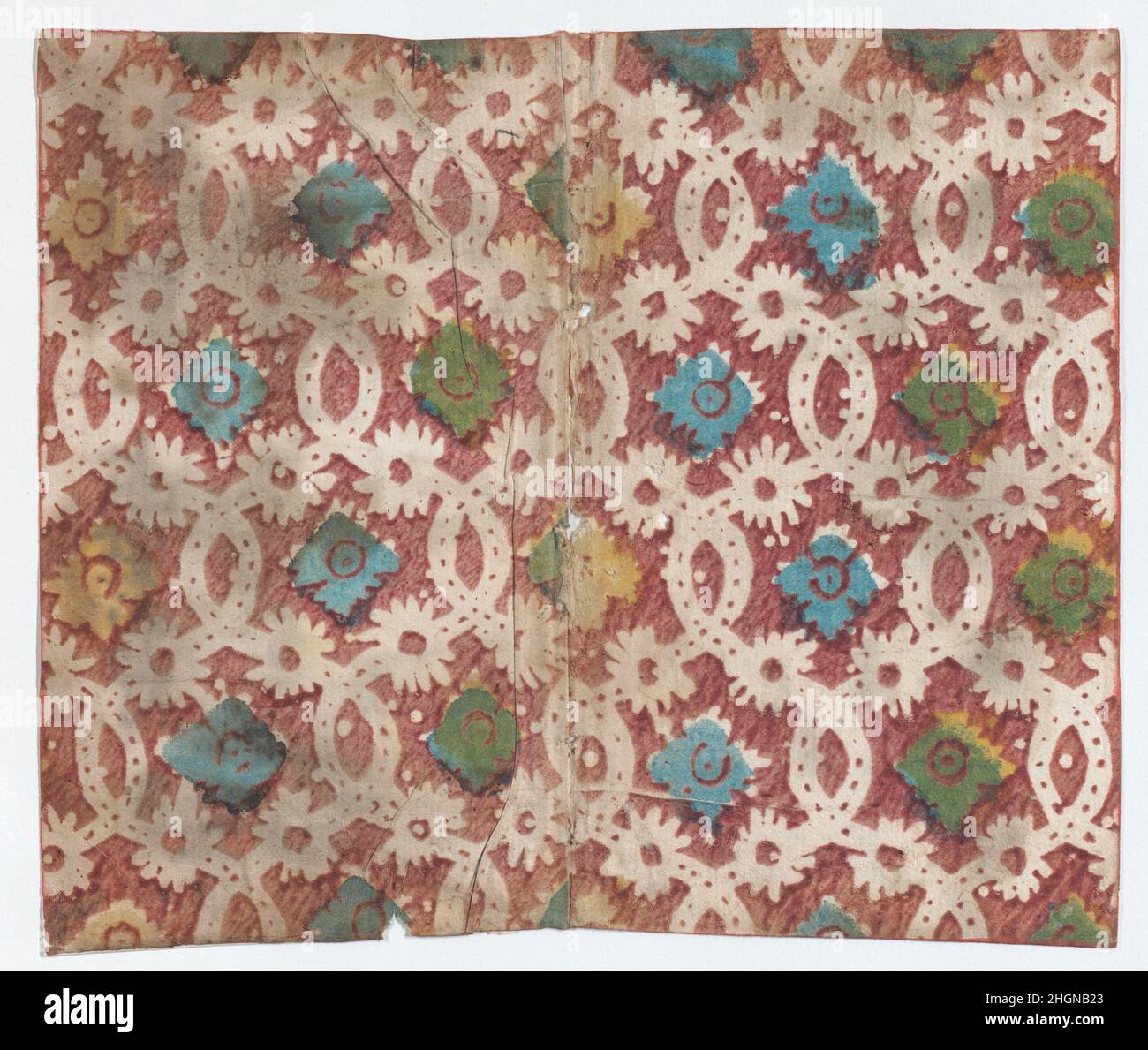 Sheet with overall lattice pattern with rosettes 19th century Anonymous ...
