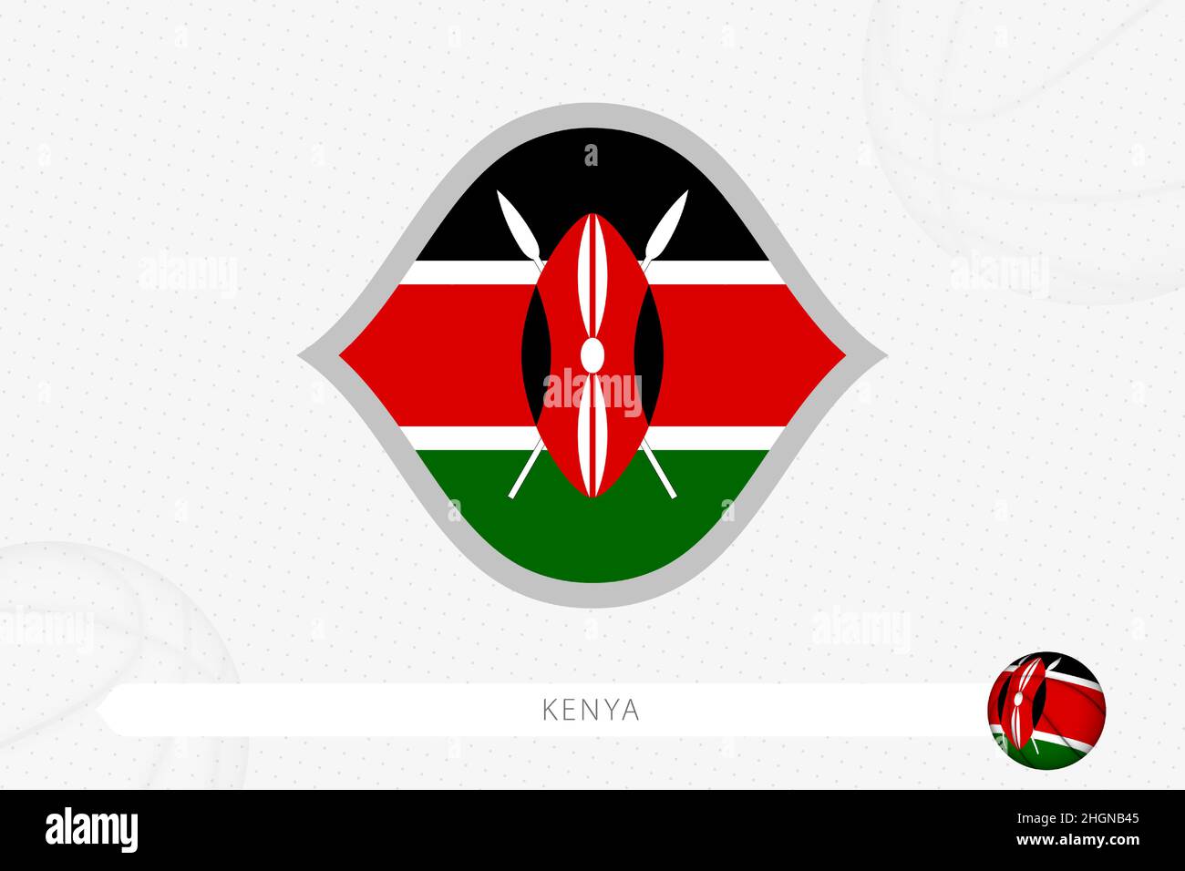 Kenya flag for basketball competition on gray basketball background. Sports vector illustration. Stock Vector