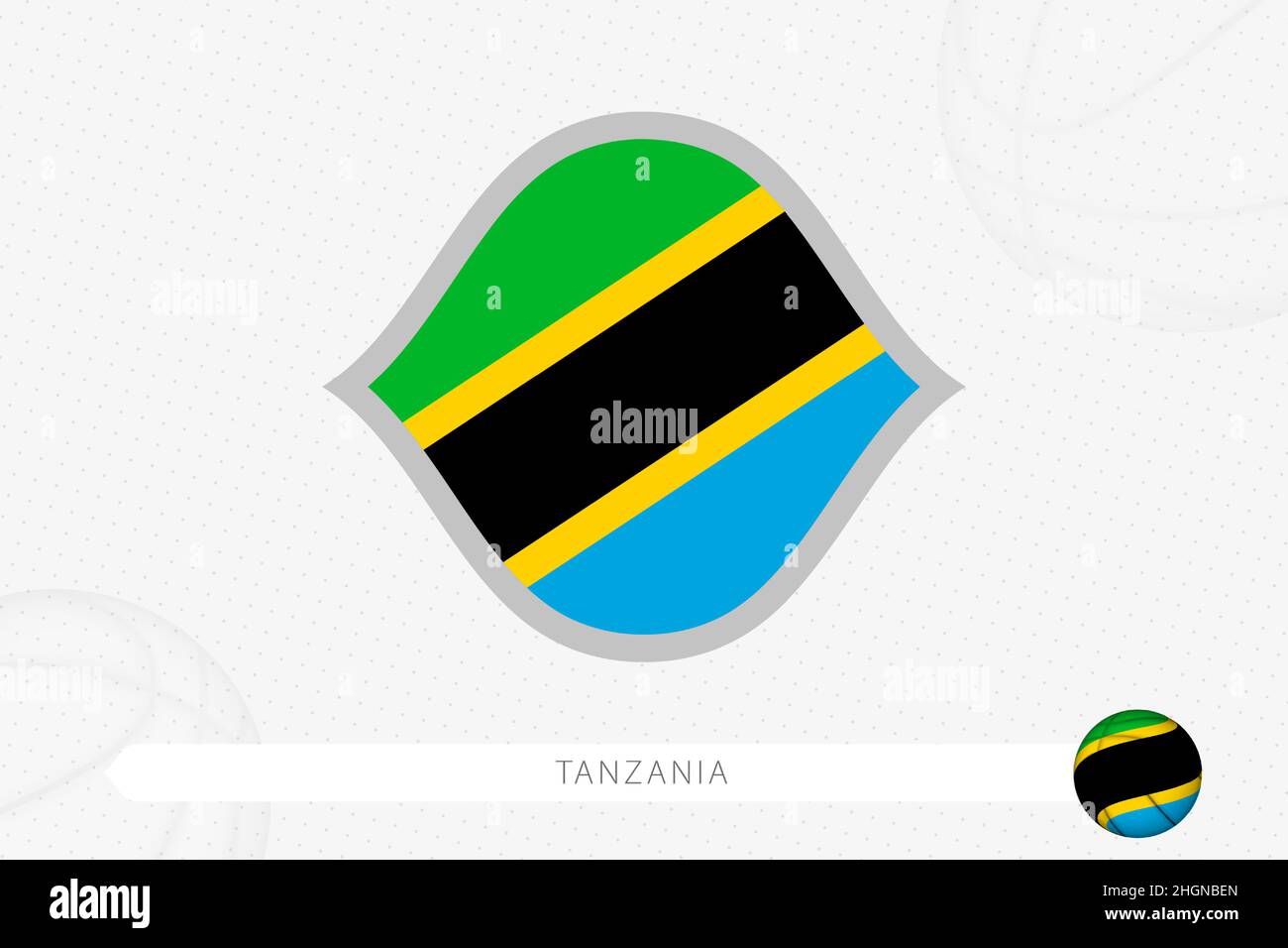 Tanzania flag for basketball competition on gray basketball background. Sports vector illustration. Stock Vector